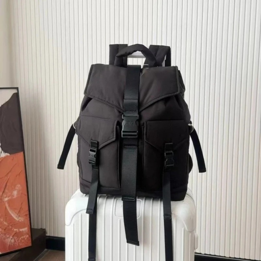 Luxury Bags For School - 고급스러운 색상의 웹 소재 버클 백팩,