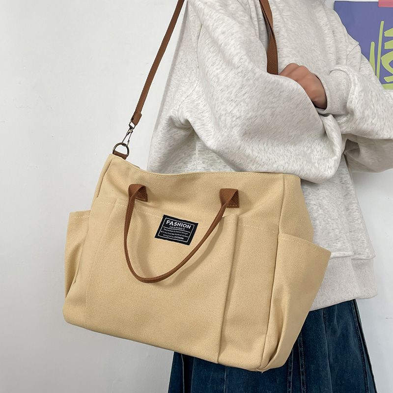 Canvas Tote Designer - 여성용 대형 캔버스 토트백, 미니멀리스트 워크백