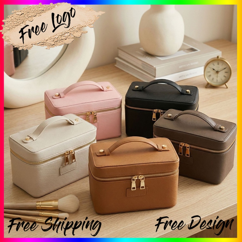 Luxury Bags Leather - 럭셔리 타조 무늬 가죽 화장품 가방