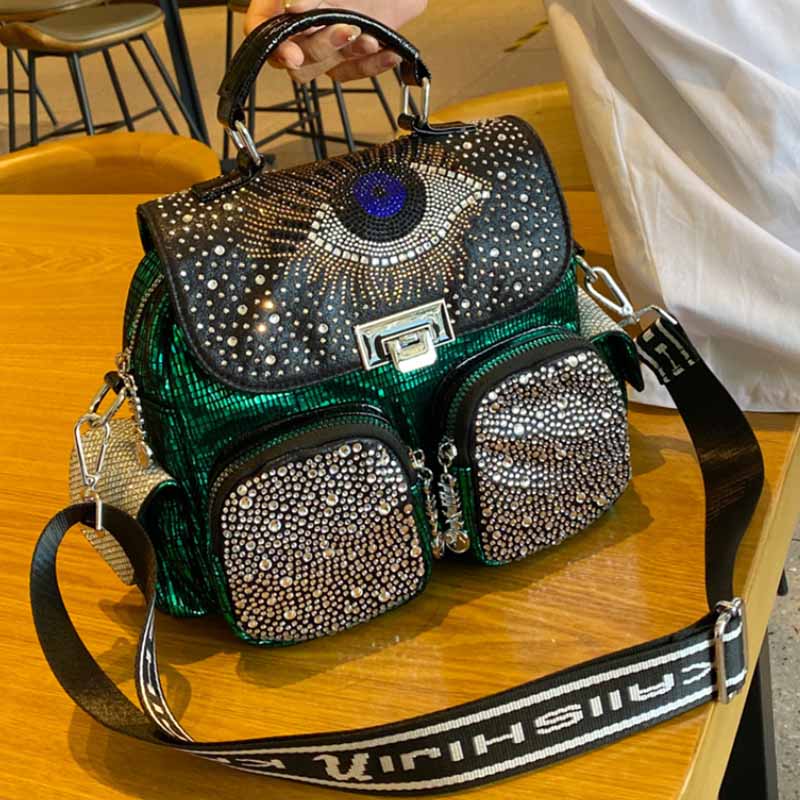 Luxury Bags For School - 여성용 대용량 숄더백, 여행용 다이아몬드 PU