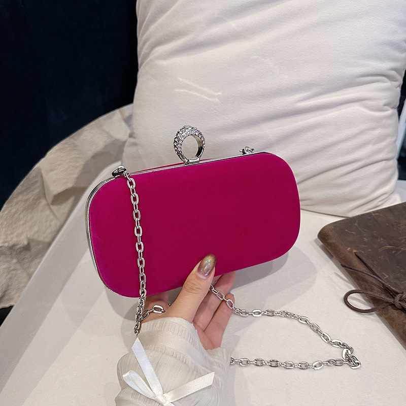 Luxury Bags Vip - 여성용 블랙 벨벳 핸드백 2025 VIP