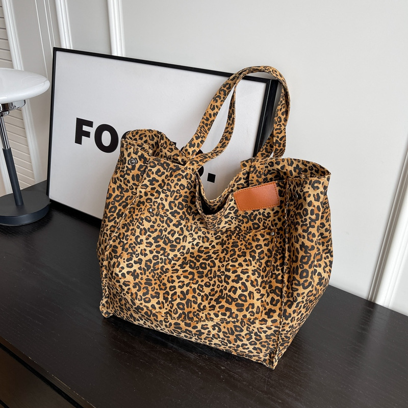 레오파드 패턴 토트백 빈티지 캔버스 숄더백 패션 대용량 - Canvas Tote Designer 리뷰 및 가격