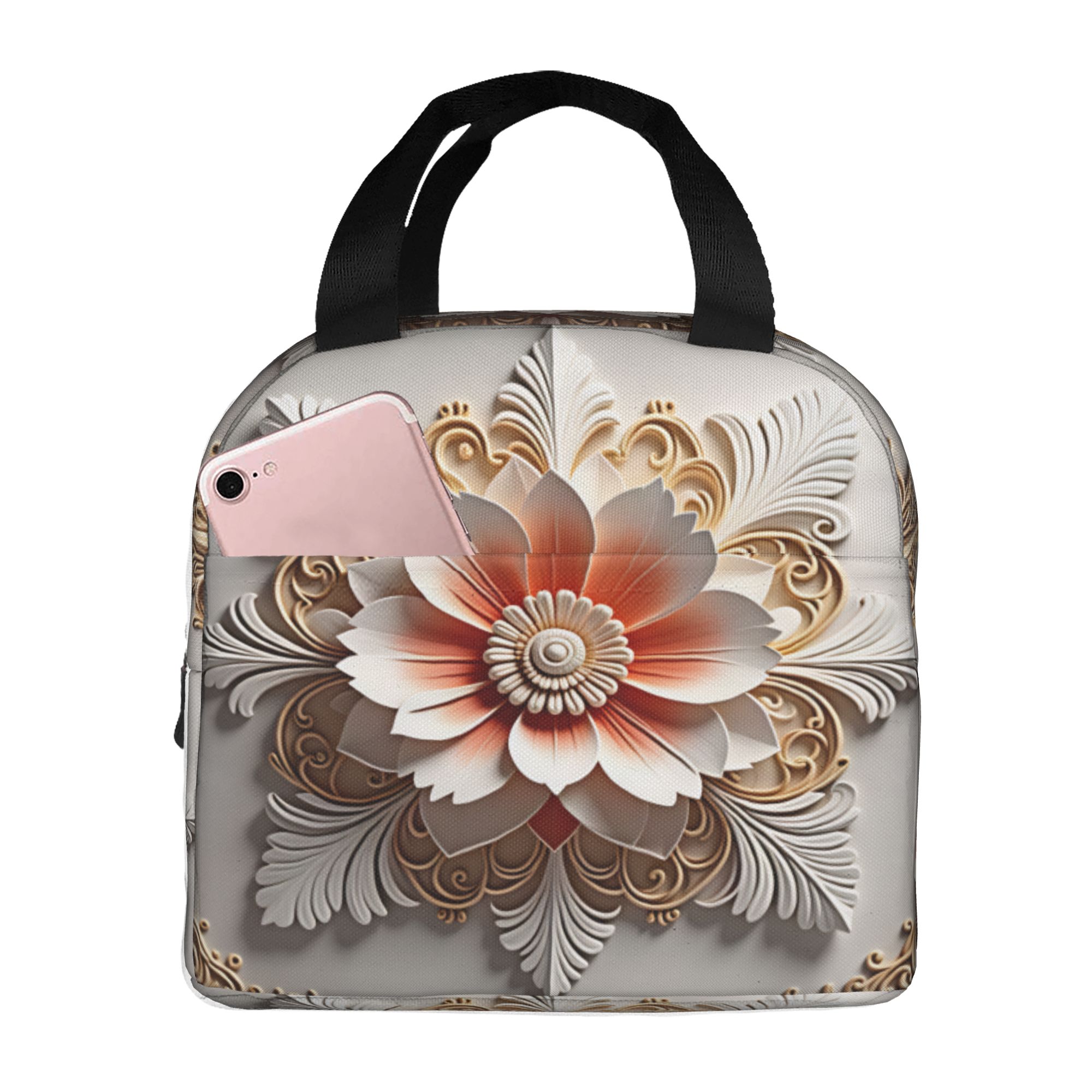 패션 트렌드 3D 꽃무늬 보온 도시락 가방 (직장, 학 - Luxury Bags For School 리뷰 및 가격