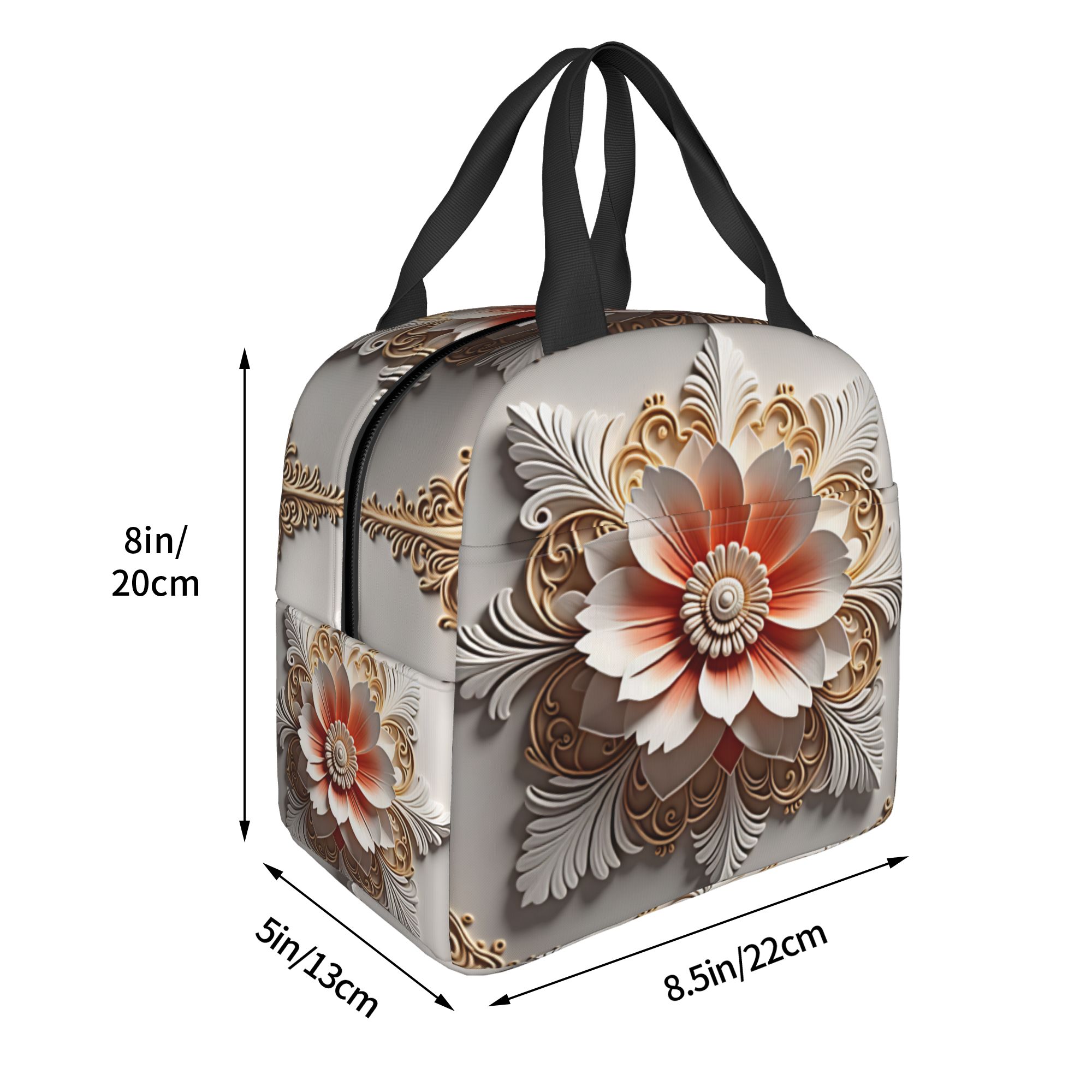 패션 트렌드 3D 꽃무늬 보온 도시락 가방 (직장, 학 - Luxury Bags For School 리뷰 및 가격