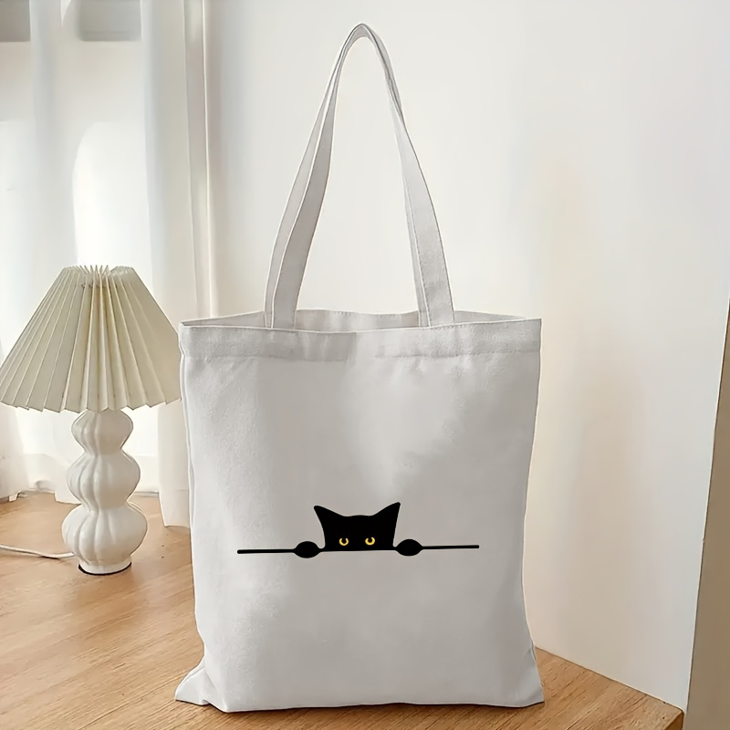 선형 고양이 프린트 패턴 패션 캔버스 백팩 토트백, 유 - Canvas Tote Designer 리뷰 및 가격