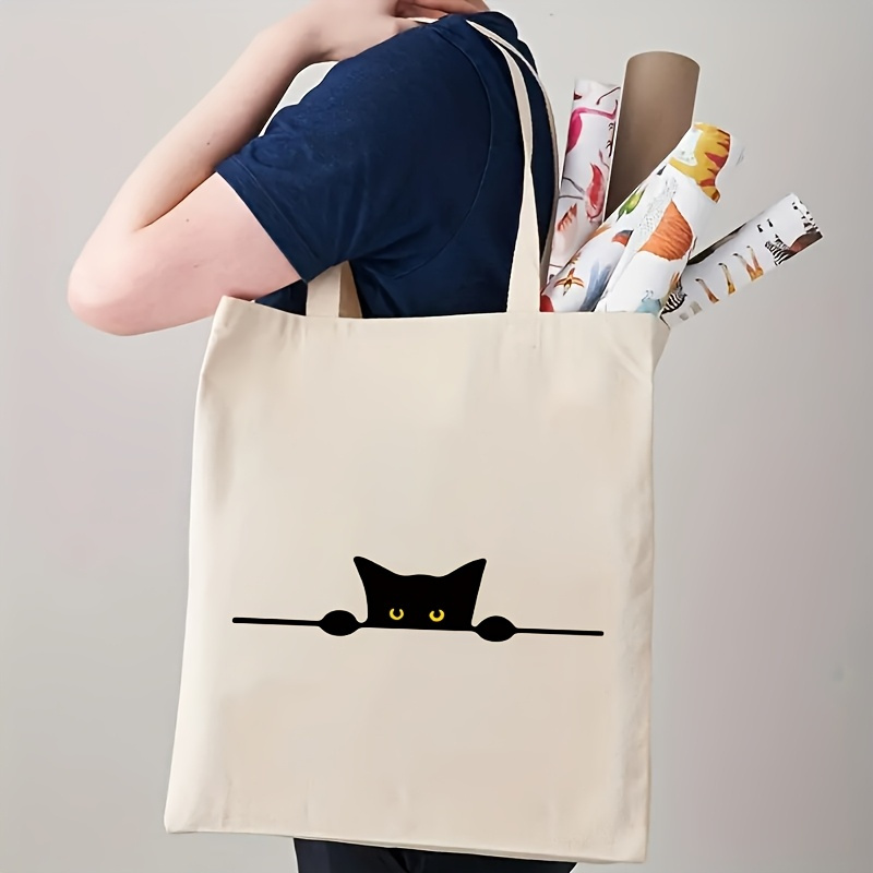 선형 고양이 프린트 패턴 패션 캔버스 백팩 토트백, 유 - Canvas Tote Designer 리뷰 및 가격