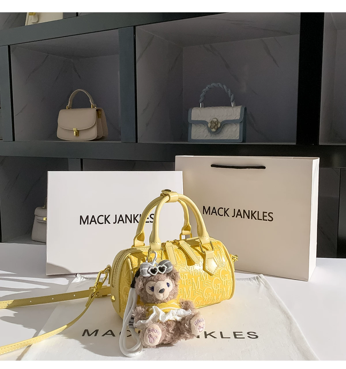 패션 옐로우 레터 엠보싱 배럴형 가방 고급 클러치 퍼스 - Luxury Bags Yellow 리뷰 및 가격