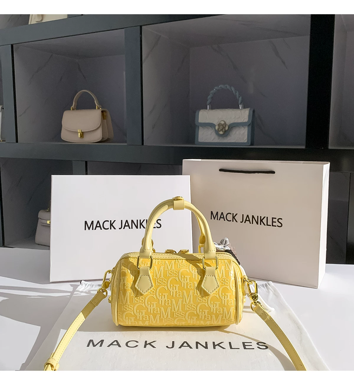 패션 옐로우 레터 엠보싱 배럴형 가방 고급 클러치 퍼스 - Luxury Bags Yellow 리뷰 및 가격
