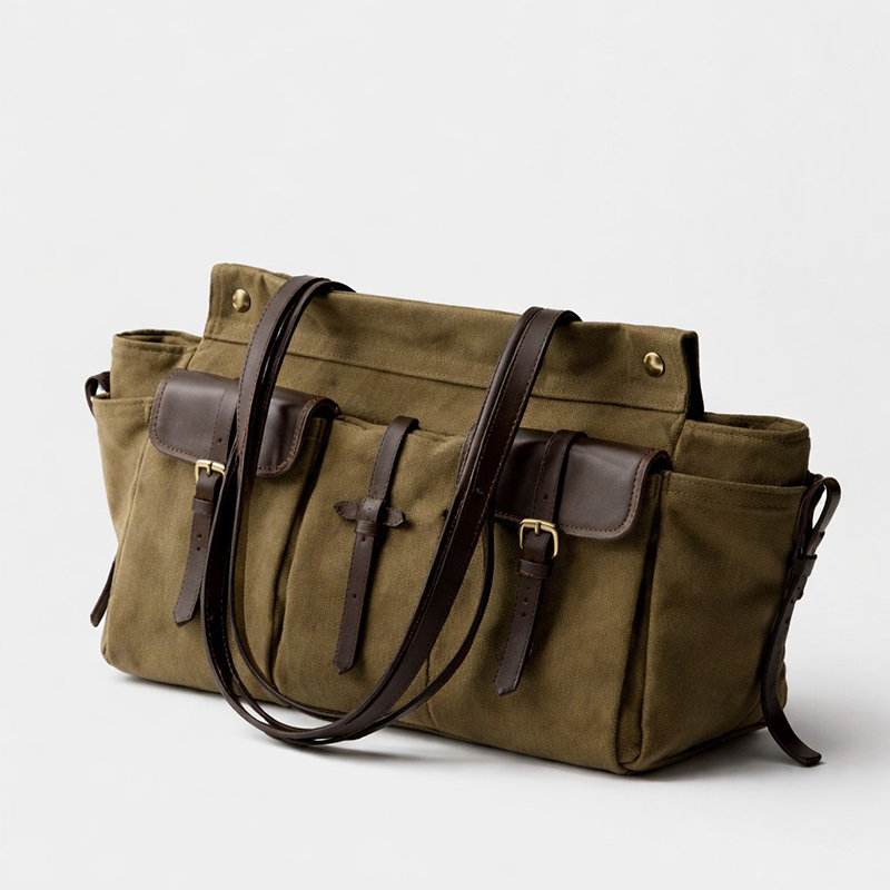 럭셔리 캔버스 가죽 멀티 포켓 토트백, 여성용 지퍼 잠 - Canvas Tote Designer 리뷰 및 가격