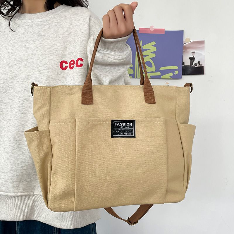여성용 대형 캔버스 토트백, 미니멀리스트 워크백 - 넓 - Canvas Tote Designer 리뷰 및 가격