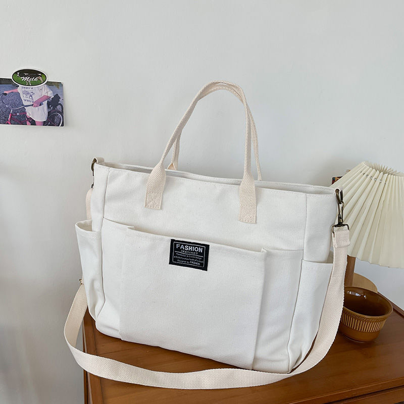 여성용 대형 캔버스 토트백, 미니멀리스트 워크백 - 넓 - Canvas Tote Designer 리뷰 및 가격