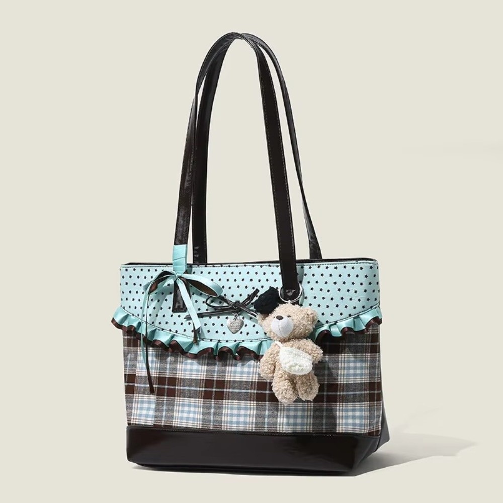민트 그린 캔버스 토트백 초콜릿 색상 체크무늬 토트백  - Canvas Tote Designer 리뷰 및 가격