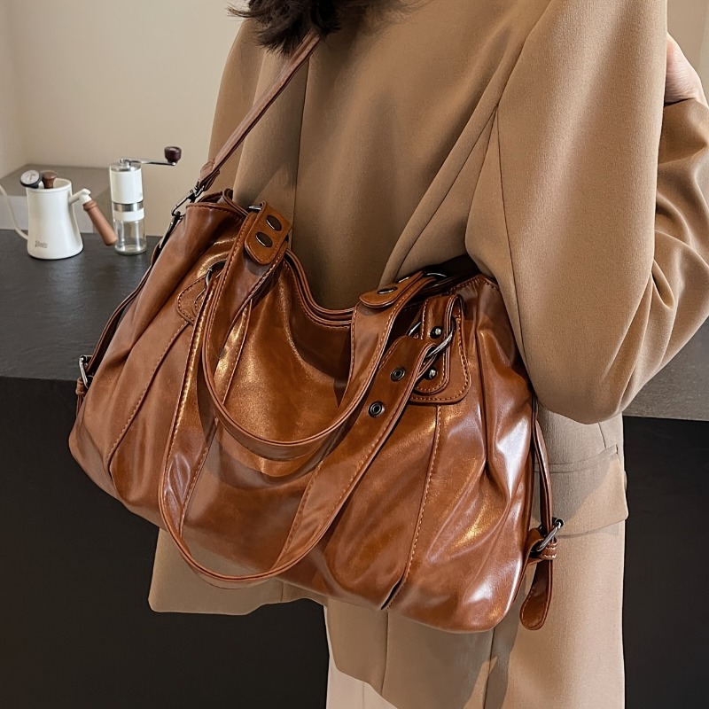 지퍼 클로저가 있는 대용량 빈티지 가죽 핸드백, 크로스 - Luxury Bags Vip 리뷰 및 가격
