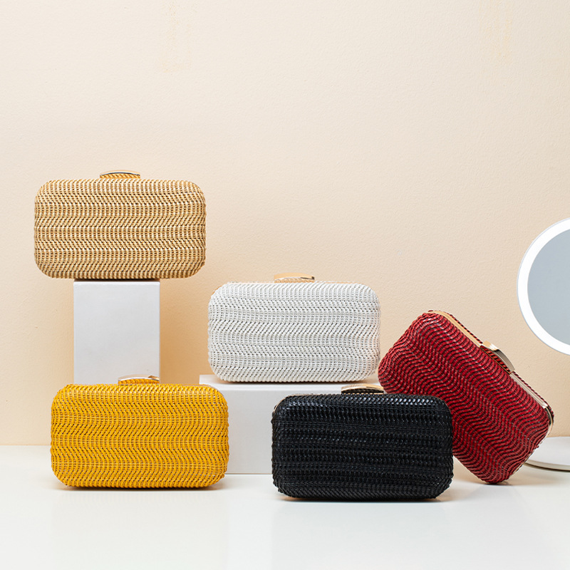 캐주얼 빨대 여성용 옐로우 클러치 우븐 핸드백, 최고  - Luxury Bags Yellow 리뷰 및 가격
