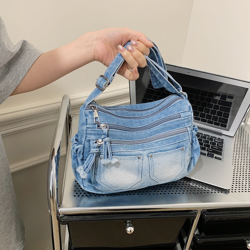 한국 패션 워싱 데님 배색 스몰 스퀘어 백 2026 신 - Luxury Bags Vip 리뷰 및 가격