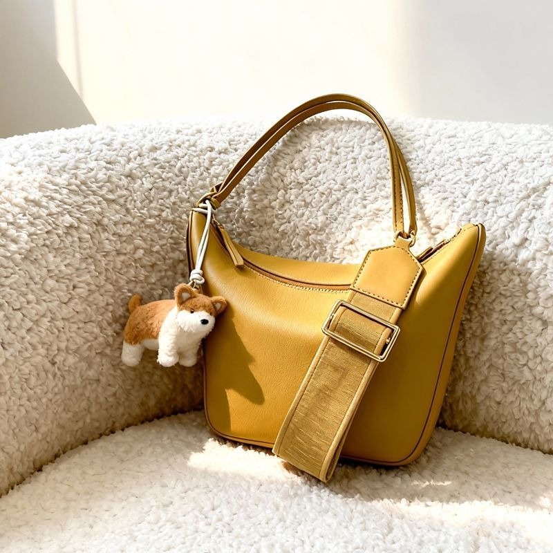 노란색 휴대용 만두 모양 가방 여성용 고급 니치 디자인 - Luxury Bags Yellow 리뷰 및 가격