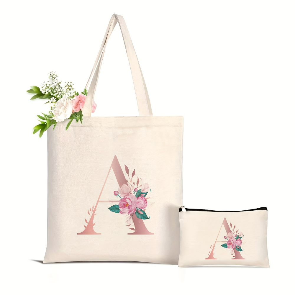 1개 플로럴 러브레터 프린트 토트백 대용량 여성 쇼핑백 - Canvas Tote Designer 리뷰 및 가격