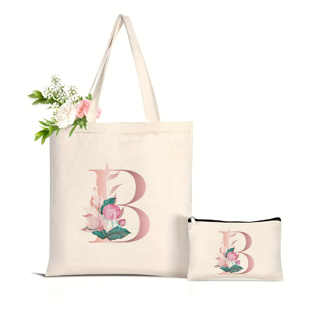 1개 플로럴 러브레터 프린트 토트백 대용량 여성 쇼핑백 - Canvas Tote Designer 리뷰 및 가격