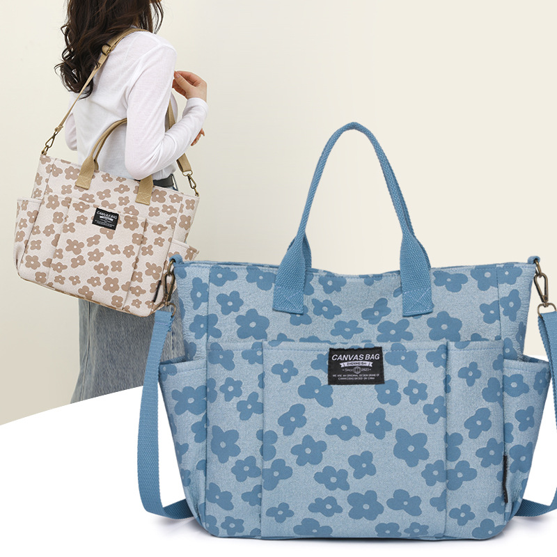 여성을 위한 클래식 플로럴 캔버스 토트백 넉넉한 다중  - Canvas Tote Designer 리뷰 및 가격