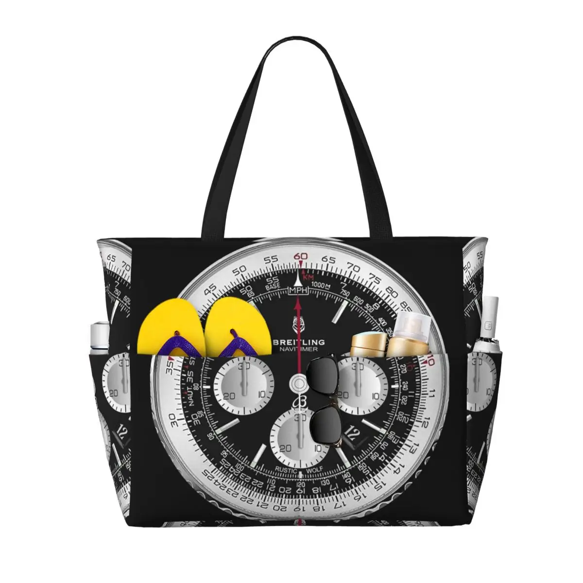 블랙 럭셔리 시계 모양 비치 토트백 스포츠 짐 요가 더 - Luxury Yoga Bags 리뷰 및 가격