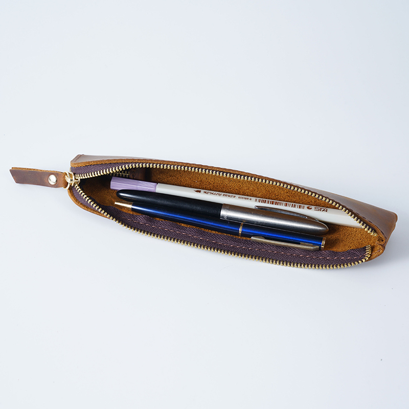 빈티지 지퍼 각인 레터 펜 가방 천연 가죽 비즈니스 펜 - Luxury Ziploc Bags 리뷰 및 가격