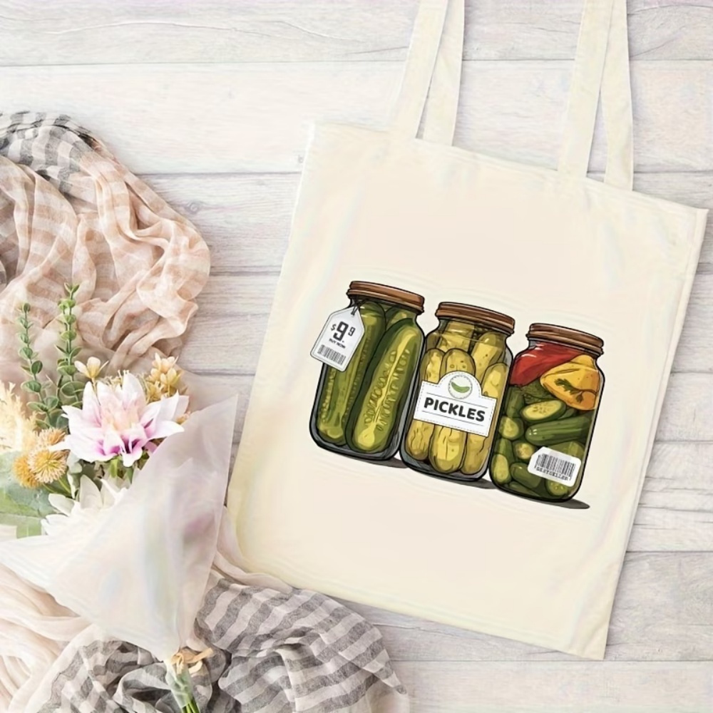 김치 패턴 디자인의 대용량 튼튼한 캔버스 토트백, 재사 - Canvas Tote Designer 리뷰 및 가격